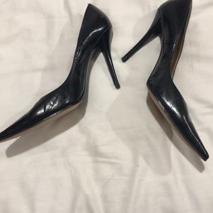 Stuart Weitzman heels real black leather